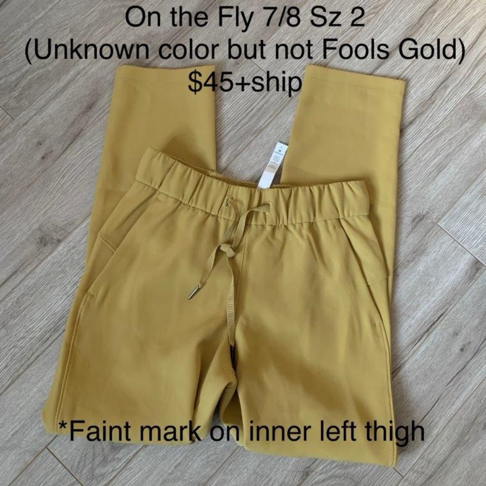 Lululemon Mustartd Yellow on the fly 7/8